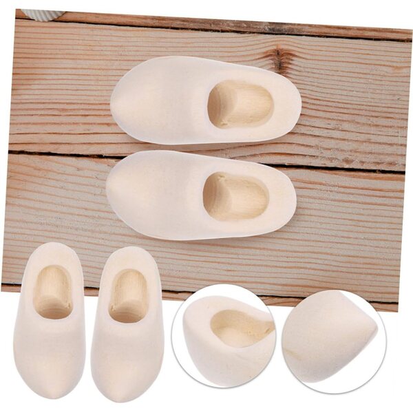 STOBAZA 5 Paia Mini Scarpe di Legno da Dipingere per casa delle bambole e Collezionismo