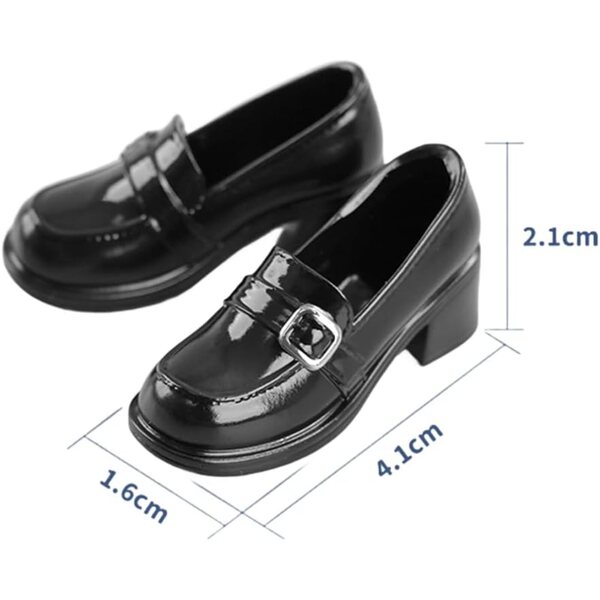 1/6 VUSLB Militärschuhe für weibliche Actionfigur, 12 Zoll, schwarzes PVC