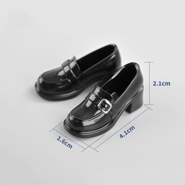 1/6 VUSLB Militärschuhe für weibliche Actionfigur, 12 Zoll, schwarzes PVC