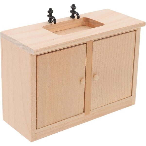 Abaodam Lavandino Miniatura in Legno per Casa delle Bambole Bagno e Cucina