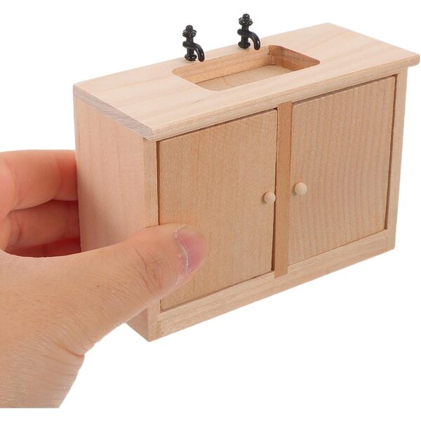 Abaodam Lavandino Miniatura in Legno per Casa delle Bambole Bagno e Cucina