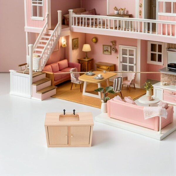 Abaodam Lavandino Miniatura in Legno per Casa delle Bambole Bagno e Cucina
