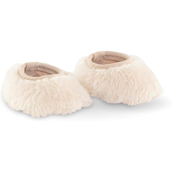 Corolle Hausschuhe Moumoute per bambole 30 cm, peluche beige, da 18 mesi