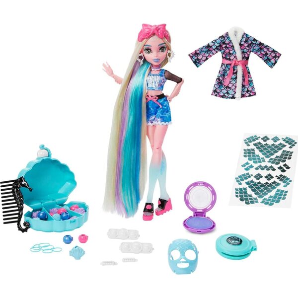Monster High Lagoona Blue Spa Day Set mit Beauty- und Styling-Zubehör für Kinder