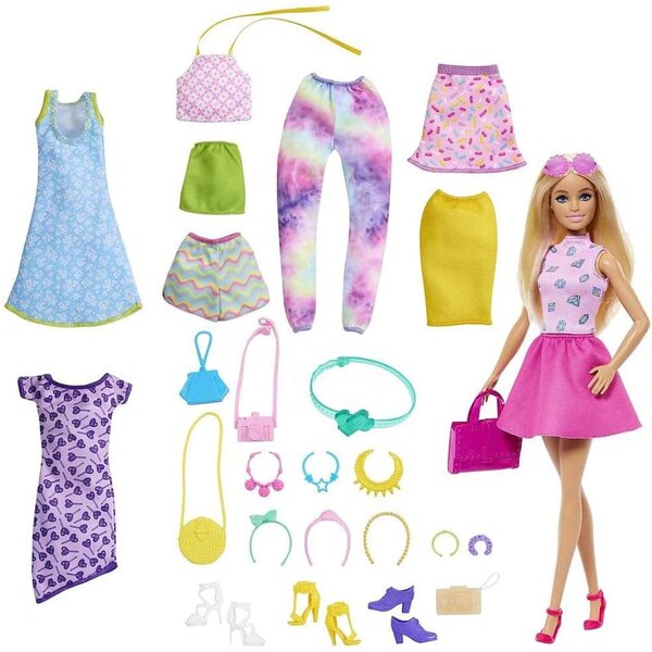Barbie Grande Set Moda con Pupa, Abiti e Accessori per Bambini 3+