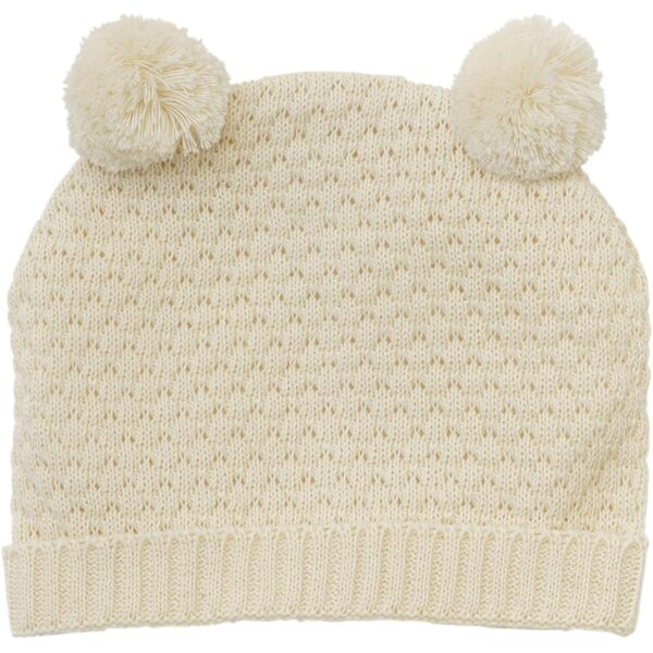 Heless 4801 2-teiliges Pullover-Set aus 100 % Bio-Baumwolle mit Mütze und Schuhen mit ecrufarbenem Pompon