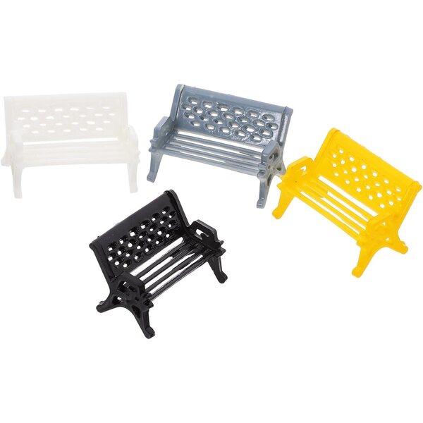 Set 4 Mini Panche da Giardino in Miniatura Abaodam, Mobili Realistici per Casa delle Bambole