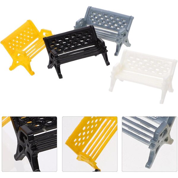 Set 4 Mini Panche da Giardino in Miniatura Abaodam, Mobili Realistici per Casa delle Bambole