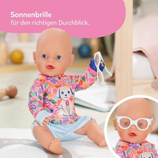 BABY born Outfit bici con shorts, maglia, occhiali e guanti per bambole 43 cm