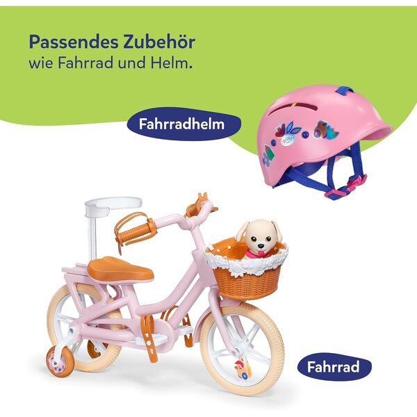 BABY born Outfit bici con shorts, maglia, occhiali e guanti per bambole 43 cm