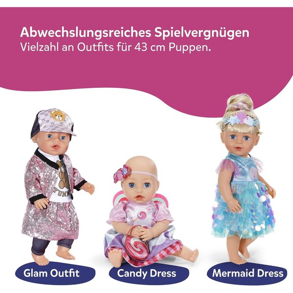 BABY born Reit-Outfit per Bambole 43 cm con Pantaloni, Maglia, Stivali e Casco