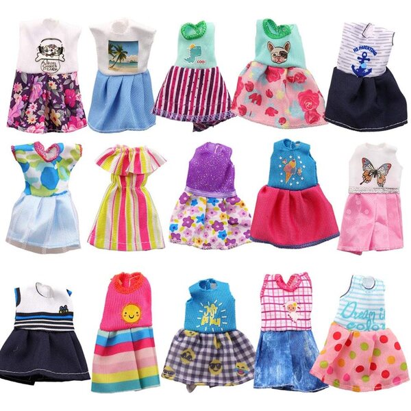 Set 10 Abiti e 2 Scarpe per Bambole 15 cm - Vestiti Moda per Bambine