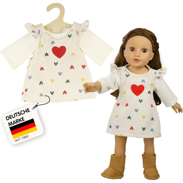 Heless Puppenkleidung Herz-Konfetti-Set 2-teilig für Puppen 28-35 cm