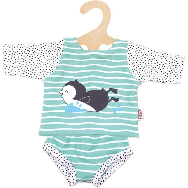 Schwimmbad-Kostümset für 35–45 cm große Puppen mit Pinguin, Flip-Flops und Schwimmweste