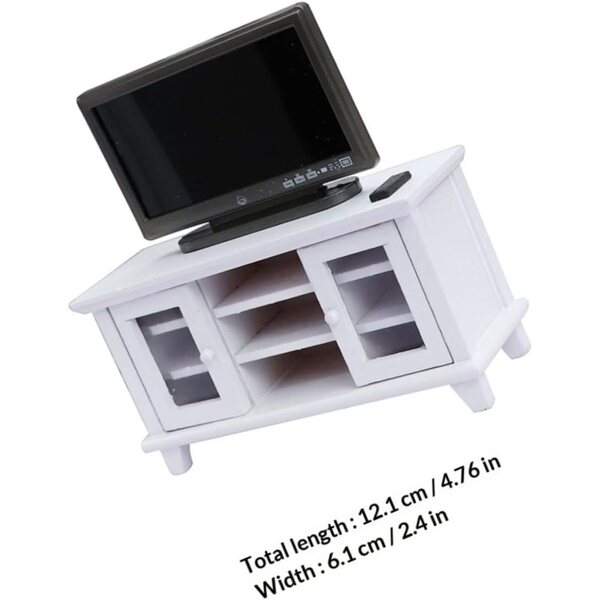 EXCEART Mobile Soggiorno Bianco con Doppia Porta per Mini Case e Camere da Letto