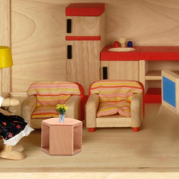 ORFOFE Mini Tavolino in Legno per Casa delle Bambole, Mobili in Miniatura Realistici e Robusti