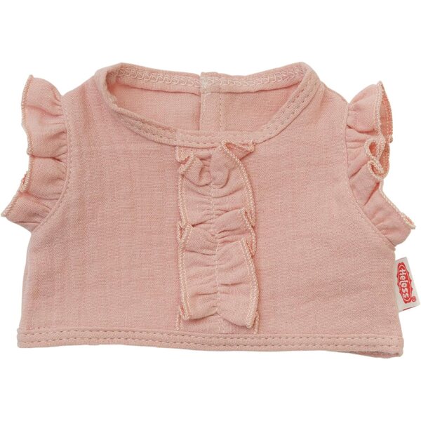 Heless Puppenkleidung in Rosa aus 100 % Bio-Baumwolle, 2-teiliges Set aus Wickelrock und Rüschenoberteil