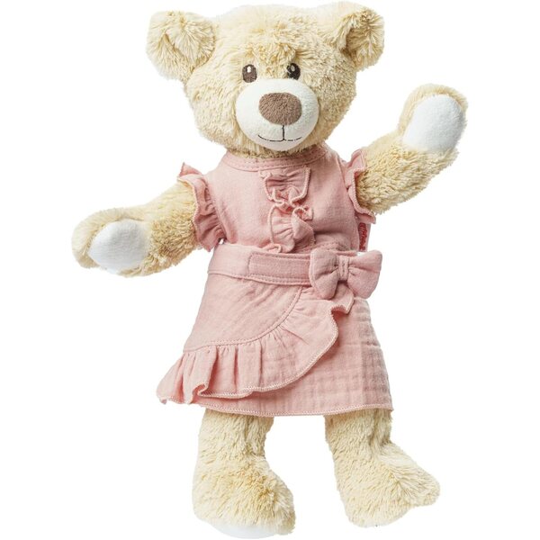 Heless Puppenkleidung in Rosa aus 100 % Bio-Baumwolle, 2-teiliges Set aus Wickelrock und Rüschenoberteil
