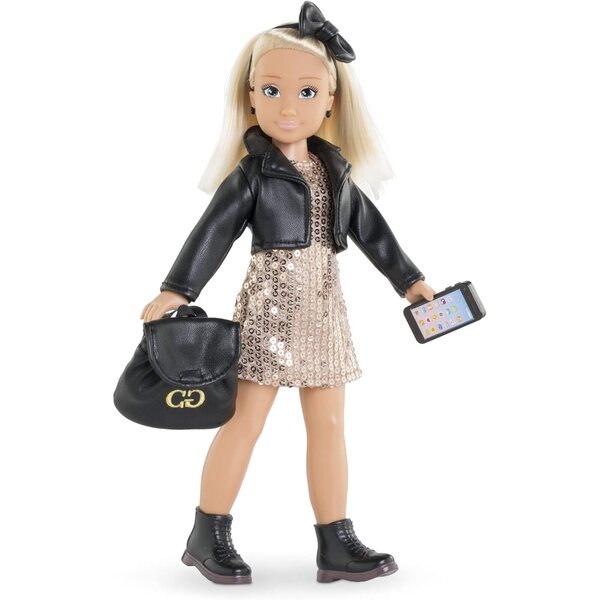 Corolle Girls 7-teiliges Zubehörset Outfit Party Gold und Schwarz für 28-cm-Puppen