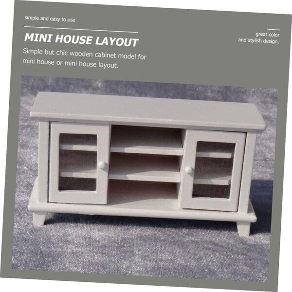 12 cm Miniatur-TV-Schrank aus Holz und weißem Kunststoff für Minihäuser und Modellbau