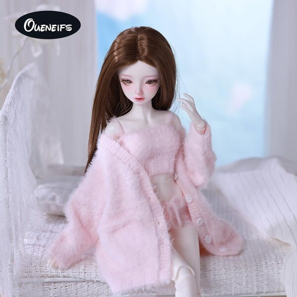 Kleidungsset für 1/4 rosa BJD-Puppe: Hemd, Weste und Stoffhose