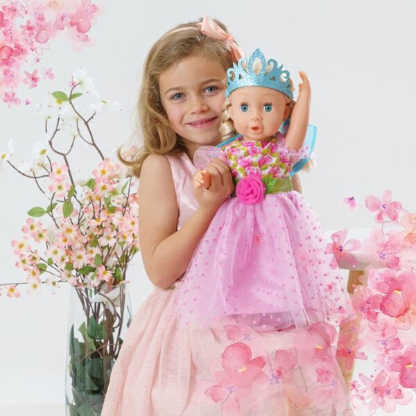 Abito per bambola Heless Principessa Lillifee con corona glitterata e maschera Bambole 28-35 cm