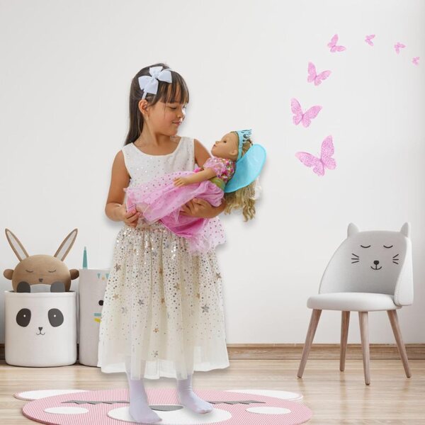 Abito per bambola Heless Principessa Lillifee con corona glitterata e maschera Bambole 28-35 cm