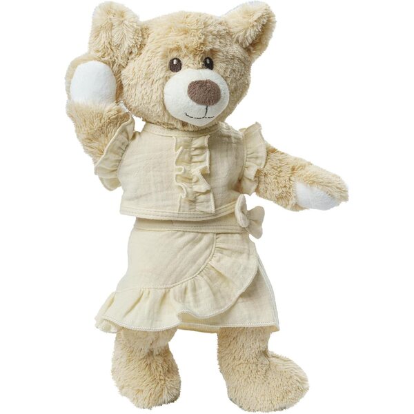 Heless 2422 vestiti per bambole 2pz in mussola di cotone biologico ecru per bambole 35-45 cm