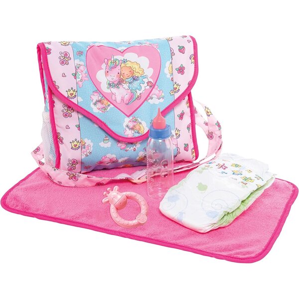 Heless Wickeltasche Einhorn Emil & Fee Emma für Puppen mit Zubehör inklusive