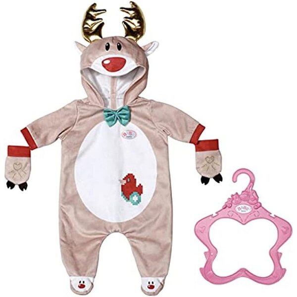 BABY born Rentier Onesie 43 cm - Costume morbido con corna e guanti inclusi