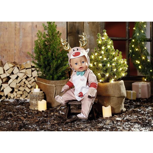 BABY born Rentier Onesie 43 cm - Costume morbido con corna e guanti inclusi