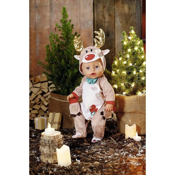 BABY born Rentier Onesie 43 cm - Costume morbido con corna e guanti inclusi