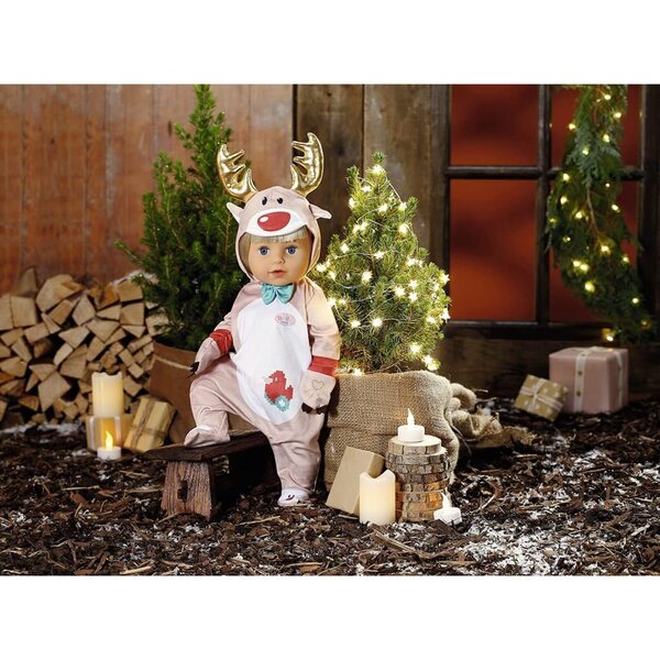 BABY born Rentier Onesie 43 cm - Costume morbido con corna e guanti inclusi