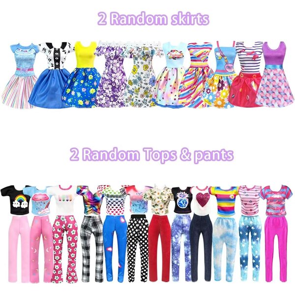 Komplettes Kleidungs- und Zubehörset für 11,5-Zoll-Puppen mit 10 Schuhen und 10 Taschen