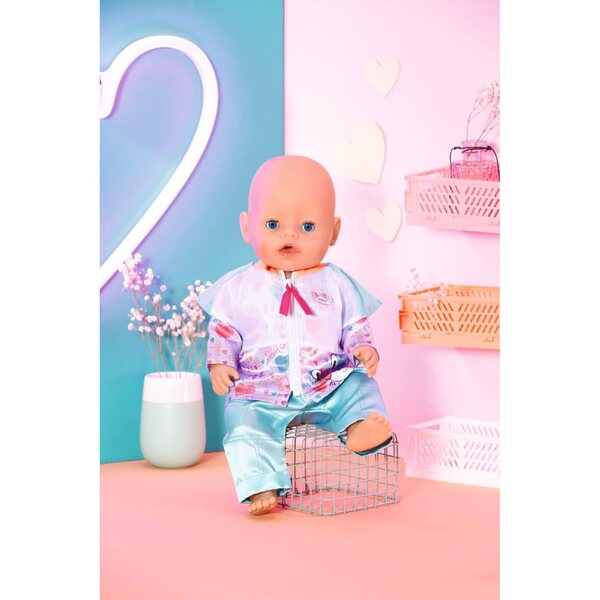 BABY Born Freizeitanzug Aqua 43cm con giacca e leggings brillanti per bambole