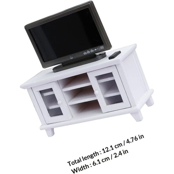 CHILDWEET Set 12 Mobili TV in Legno e Plastica Bianco per Mini Casa e Decorazioni