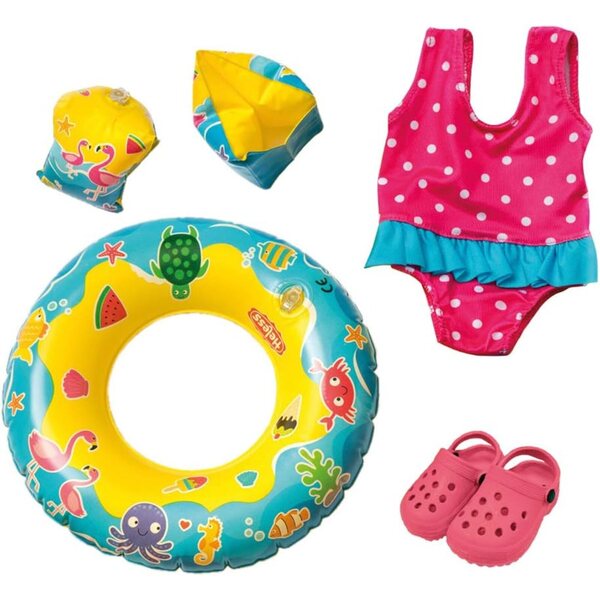 Heless Puppenset: Einhorn-Badeanzug und Kleid für Puppen 35-45 cm