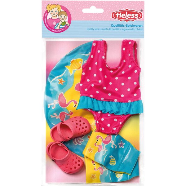 Heless Puppenset: Einhorn-Badeanzug und Kleid für Puppen 35-45 cm