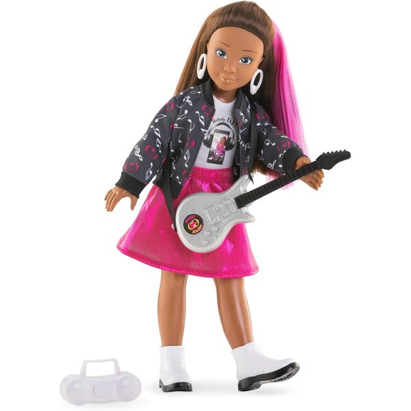 Corolle Girls Melody Rockstar Puppe mit Zubehör und Vanilleparfüm, 28 cm
