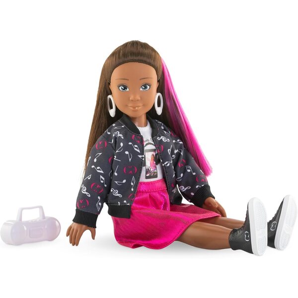 Corolle Girls Melody Rockstar Puppe mit Zubehör und Vanilleparfüm, 28 cm