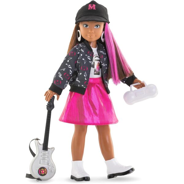 Corolle Girls Melody Rockstar Puppe mit Zubehör und Vanilleparfüm, 28 cm