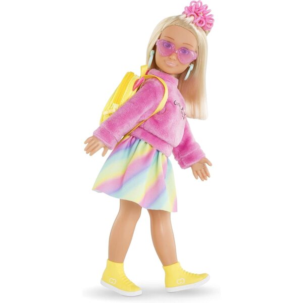 Corolle 7-teiliges Mädchen-Kleidungsset mit Regenbogenpullover und Rock für 28-cm-Puppen
