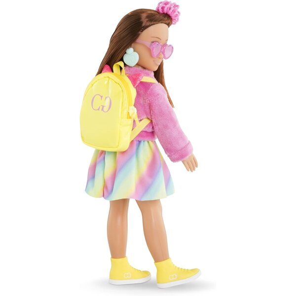 Corolle 7-teiliges Mädchen-Kleidungsset mit Regenbogenpullover und Rock für 28-cm-Puppen