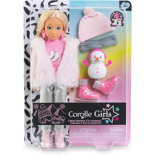 Corolle Girls Valentine Winter Set 28 cm mit Jacke und Accessoires, Vanilleparfüm