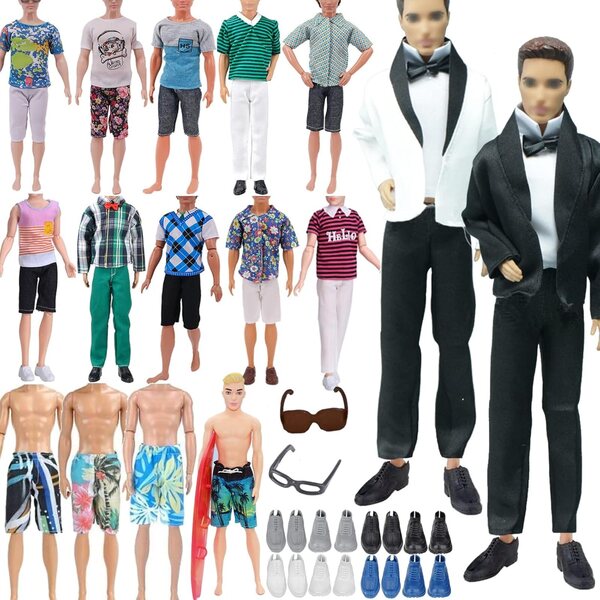 23-teiliges Set mit Kleidung und Accessoires für Barbie-Puppen aus Baumwolle und Kunststoff