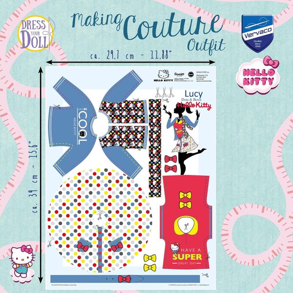 Dress Your Doll Kit Cucito Bambini: set da cucito con Pupazzi e Tessuto Hello Kitty