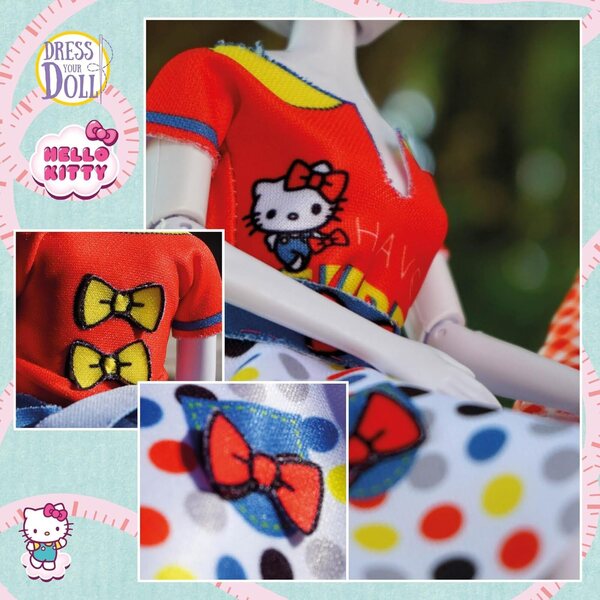 Dress Your Doll Kit Cucito Bambini: set da cucito con Pupazzi e Tessuto Hello Kitty