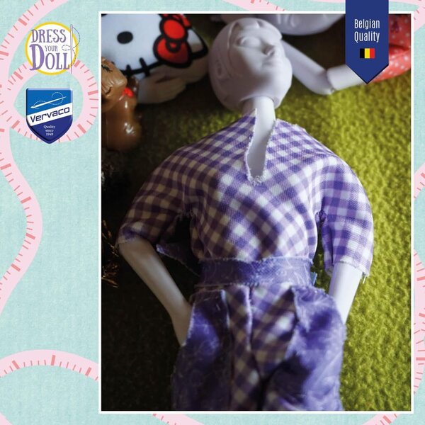 Vervaco Dress Your DOLL LILA Stoffset für Barbie-Kleidung 22x30 cm