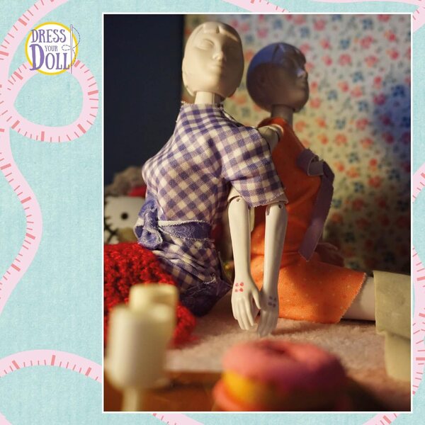 Vervaco Dress Your DOLL LILA Stoffset für Barbie-Kleidung 22x30 cm