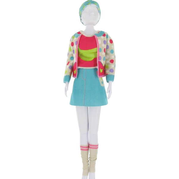 Vervaco Dress Your Doll Nähset für Kinder mit Schneiderpuppe und bedrucktem Stoff